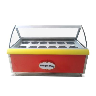 China Single-temperature Haagen-dazs Gelato Display Showcase Ice Cream Freezer Case for sale