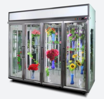 China Custom Luxury Single-temperature Refrigerated Cabinet Glass Door Flower Display Cooler for sale