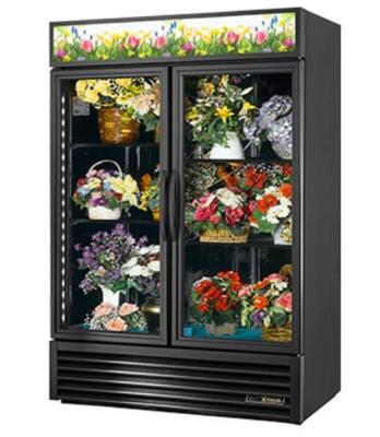 China Single-temperature Cooling 2 Glass Door Display Showcase Flower Fridge for sale