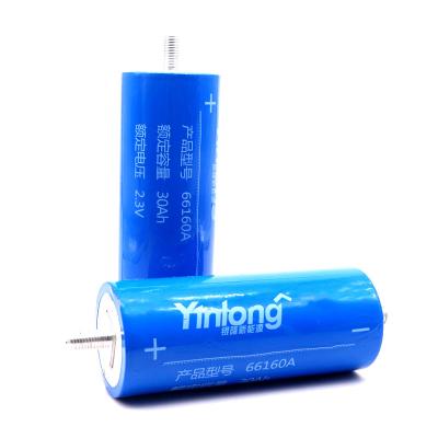 China Toys 30Ah LTO 66160 Battery Lithium Titanate Power Cells 2.3V Lithium Ion Battery Cylindrical Rechargeable Li-ion LTO66160 for sale