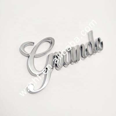 China Custom Made 3d Car Badges Emblems Chrome ABS Letter Car Sticker 3D Sticker Badge Emblem for sale