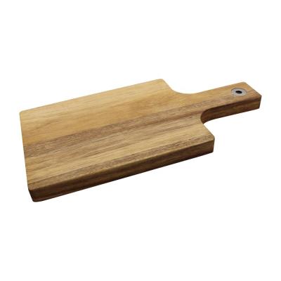 China Sustainable Wooden Acacia Chopper Pizza Board Cheese Cutting Board With Handle for sale