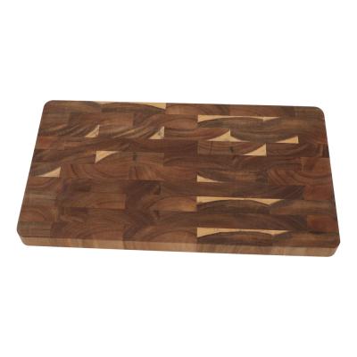 China Kitchen Butcher Rectangle Acacia Chopper End Grain Sustainable Premium Wood Cutting Board for sale