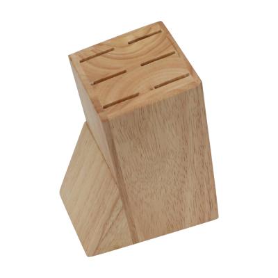 China Disposable Rubber Wooden Steak Knife Block for 6 Knives Steak Knife Holders for sale