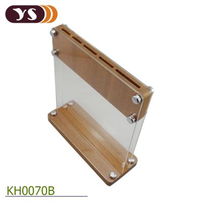 China Acrylic And Wooden Disposable 5 Slot Knife Rack Holder for sale