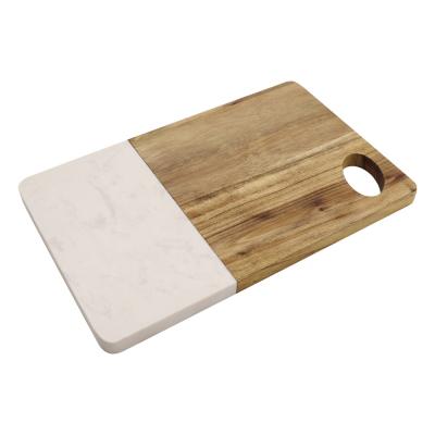 China Modern 11x6.7 Inch Small Marble and Acacia Pastry Board Cutting Board Marble Wood Slab for sale