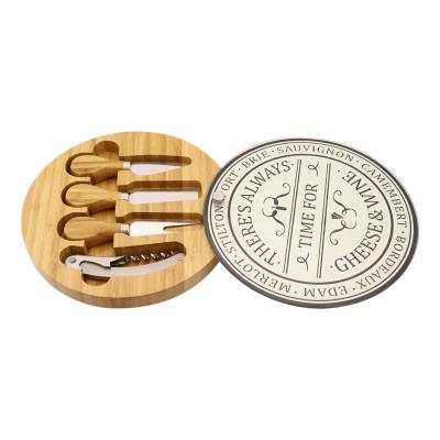 China Sustainable Glass &Bamboo Cheese Board With Bamboo Cutlery Set Cheese Board Set With Slide Out Drawer for sale