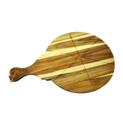 China Sustainable Acacia Wood Pizza Pallet Cutting Board Wooden Pizza Tray 6 Component for sale