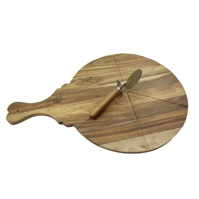 China Wholesale viable acacia wood pizza cutting board with pizza wheel pizza cutter for sale