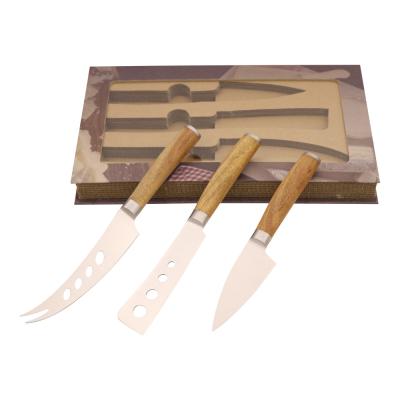 China Bronze 3 Grain Hard Cheese Knife Universal Set Stocked Cheese Knife Set for sale