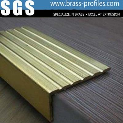 China Safety Curved brass Tile Edging Copper Anti-slip Stair Nosings for sale