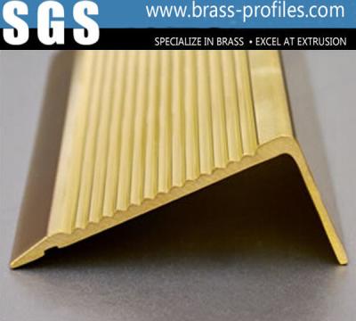 China Solid Brass Extruding Anti-slip Strip for Stairs / Non-slip Nosings for sale