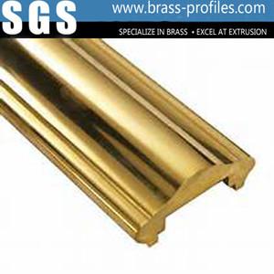 China Industrial Extruding Handrailing Alloys Golden Brass Hand Rail for sale