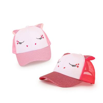 China New Design Lovely Embroidery COMMON Baseball Caps Custom Kids Mesh Sun Hats Outdoor Cap for sale