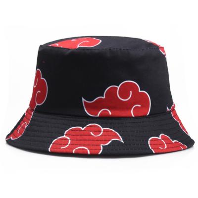 China Casual Fashion Hat Outdoor Camping Rising Clouds Print Cotton Bucket Hat Custom Logo Sun Hats for sale