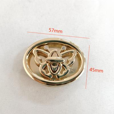 China High Quality Metal Zinc Alloy Butterfly Purse Factory Outlet Hardware Oval Shape Twist Lock for sale