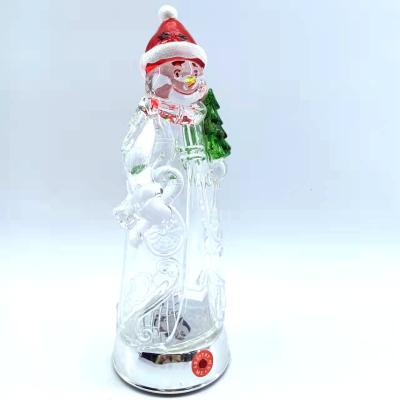 China Factory Wholesale Christmas Decoration Christmas Acrylic Snowman Christamas Home Decoration With Music for sale