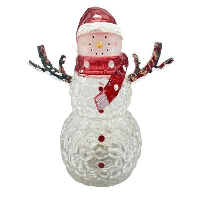 China New Style Popular Xmas Gift Christmas Lighted Large Acrylic Christmas Snowman LED Decoration for sale