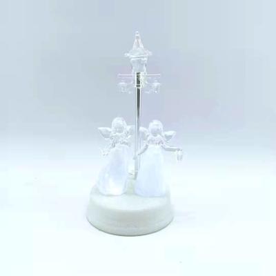 China Christmas Decoration LED Christmas Light Acrylic Road Lamp Add Angel With Christmas Music For Christmas Decoration for sale