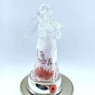 China Christamas Home Decoration Christmas Decor Indoor Office Color Changing Led Acrylic Figurine Set Dove Angel With Lighting for sale