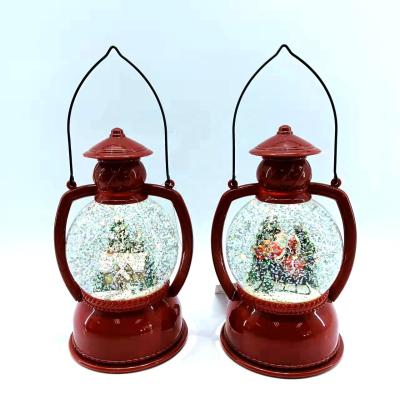 China Christamas Home Decoration Factory Price Christmas Snow Globe Vintage Wind Lantern Water Lamp Glitter Snow Globe Manufacturers for sale