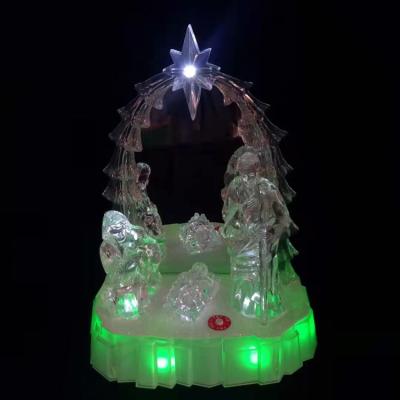 China Led Christmas Family Gift Light Acrylic Ornaments Music Colorful Lights for sale