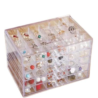 China Cosmetic Necklace Bracelet Jewelry Display Acrylic Storage Organizer Transparent Jewelry Box for sale