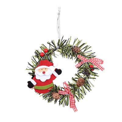 China Custom Made Environmental Friendly Christmas Decorations Braid Santa Claus Elk Xmas PVC Decor Hanging Ornaments Christmas Tree Pine Cone Pendant for sale