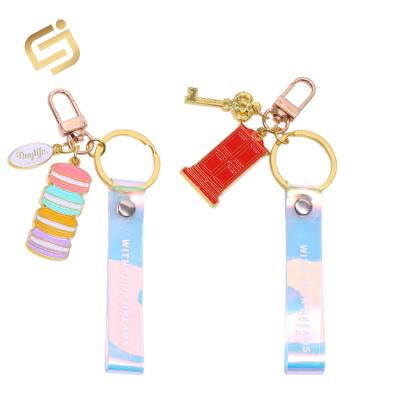 China 3D Gifts City Chain Car Corporate Metal Braided Leather Key Chain for sale