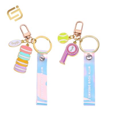 China new fashion 3D custom popular soft enamel metal sliver key chain for sale