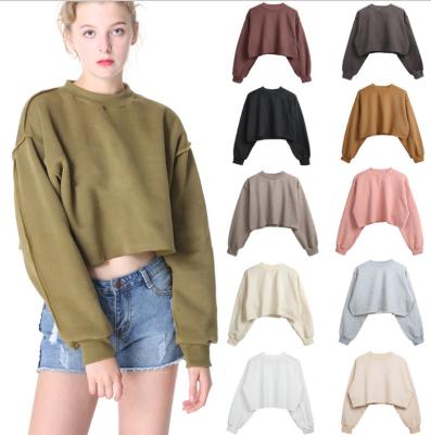 China Wholesale QUICK DRY Cropped Crop Top Long Sleeve Plain Long Sleeve Women's Hoodie for sale