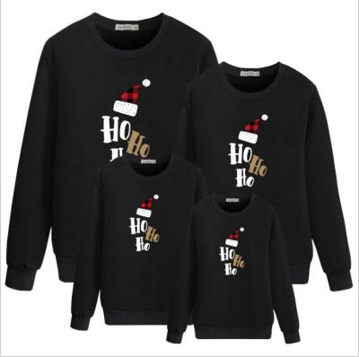 China QUICK DRY family christmas sweaters hohoho cartoon cute matching mom dad kids hoodies santa sets winter clothes mom dad son girl for sale