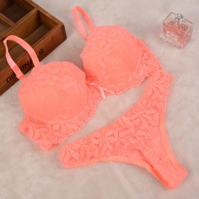 China Cheap QUICK DRY lace embroidery bra set women plus size push up underwear set bra and panty set for female for sale