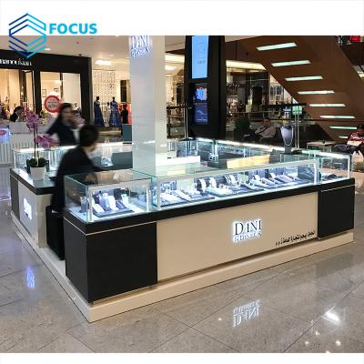 China Free Standing Glass Jewelery Retail Store Mall Jewelery Display Cabinet Fashion Jewelry Mall Showcase Kiosk for sale