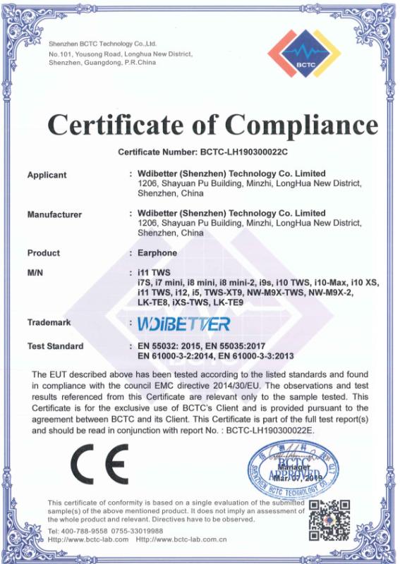 CE - Wdibetter (Shenzhen) Technology Co., Limited