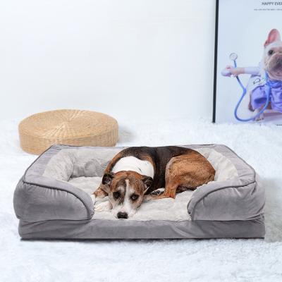 China Wholesale Soft Premium Custom Plush Sustainable Comfortable Non Slip Eco Friendly Washable Orthopedic Luxury Soothing Memory Foam Dog Bed for sale