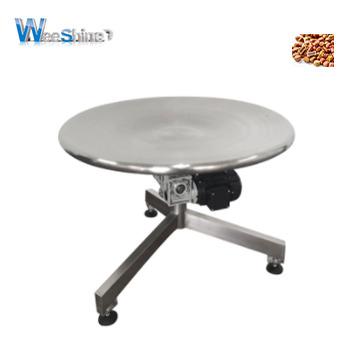 China Food Stainless Steel Turning Table For Food Wrapping Finishing Machine Cat Dog Food Rotary Table for sale