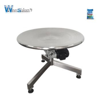 China Food CE Certification Rotary Table Discharge Conveyor Wrapping Table For Food Wafer With Stainless Steel for sale