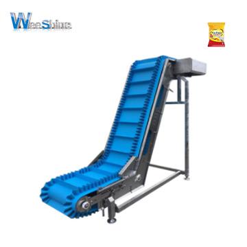 China PU Fire Resistant Easy Cleaning Microbe Resistant Slant Belt Conveying Machine For Wafer Biscuits for sale