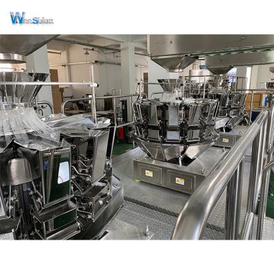 China Combination of Food Computer Weighing for Strip Solid Block Flaky Granule Packing Machine with Multi Head Weigher for sale