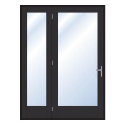 China Aluminum Double Door Swing Door Simple Automatic Design Aluminum Swing Door Windproof for sale