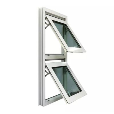 China American standard swing tempered glass aluminum awning window with fixed part for residential for sale