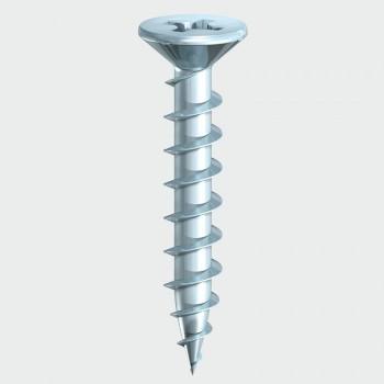 China UPVC Window Screw White zinc   Flat head with Coarse Thread  4.1x25mm for sale