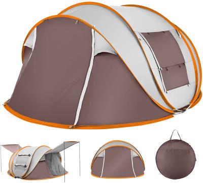 China 190T Outdoor Camping Tent Fabric (PU+Silver) Factory 3-4 Person Family Set-up Portable Automatic UV Moisture Proof Double Layer Protection For Picnic for sale