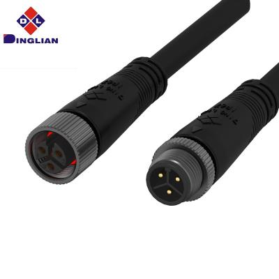 China IP67 3P Outdoor Lighting High Protection Standard Screw Type Male Square Type 3 Pin Power Connector Waterproof for sale