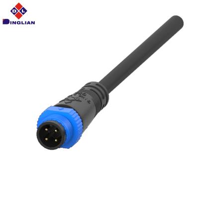 China Outdoor Custom Square Round Flat Rubber Wire Weatherproof 4Pin IP67 Waterproof Lighting Male Female Connector for sale