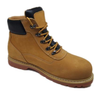 China Honey Nubuck Steel Toe Goodyear Leather Shoes Welted Fashion Mid Cut Toe Work Boots Safety Functional Steel Shoes For Man for sale