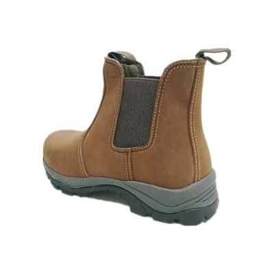 China steel toe & Dual Density Genuine Leather Elastic Band Midsole Steel Sole Safety Shoes Working Boots Manufacturer for sale