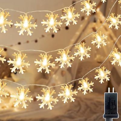 China String Light Garlands Lights Battery Powered Warm White Led Snowflake Christmas Lamp String Fairy Lights for sale