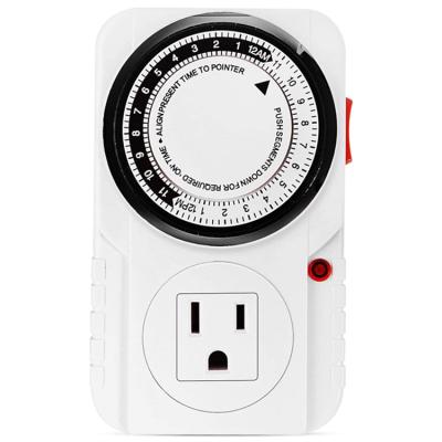 China LAMPPLANT Inverter 24 Hours Plug-in Electrical Outlet Mechanical Timers Switch Sand Programmable Indoor Timer for Christmas String Lights for sale